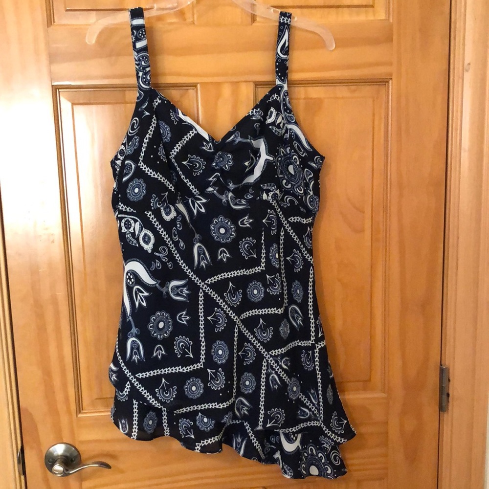 Empire waist, asymmetric tank top